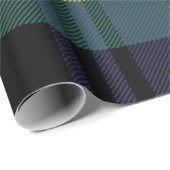 Papier Cadeau Noël marine plaid classique vacances simple (Coin rond)