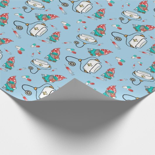 Papier Cadeau Noël Médicale Motif Gnome (Coin)