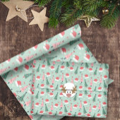 Papier Cadeau Noël Menthe Joyeux