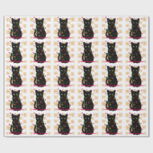 Papier Cadeau Noël Meowy | flocons d'or mousseux (Plat)