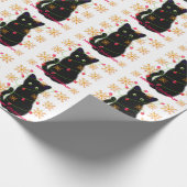 Papier Cadeau Noël Meowy | flocons d'or mousseux (Coin)