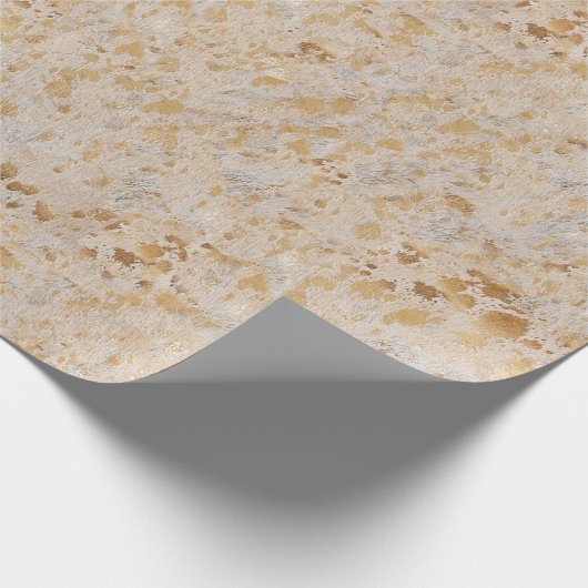 Papier Cadeau Noel métallique rustique de cowhide (Coin)