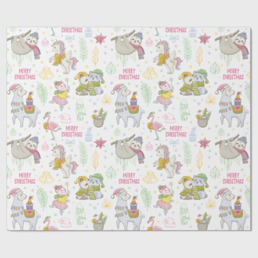 Papier Cadeau Noël mignon (Plat)