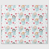 Papier Cadeau Noël mignon Angel (Plat)