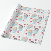 Papier Cadeau Noël mignon Angel (Déroulé)