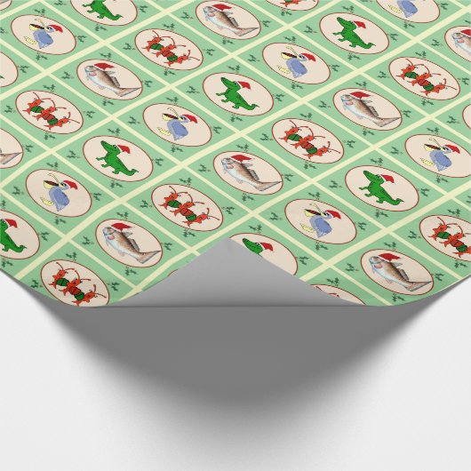Papier Cadeau Noël mignon de créatures de Cajun (Coin)