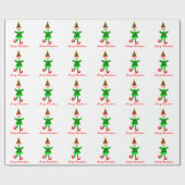 Papier Cadeau Noël mignon d'elfe (Plat)