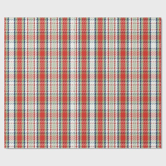 Papier Cadeau Noël mignon hiver Rouge Vert Plaid Motif (Plat)