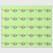 Papier Cadeau Noël mignon Narwhal (Plat)