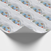 Papier Cadeau Noël mignon Snowman Père Noël Pôle Nord (Coin)