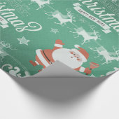 Papier Cadeau Noël Mignonne Santa Claus Sleigh Reindeer (Coin)