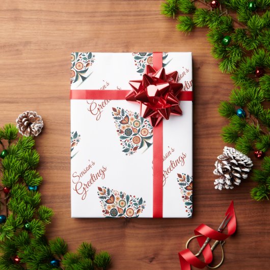 Papier Cadeau Noël minime scandinave (Cadeau de vacances)