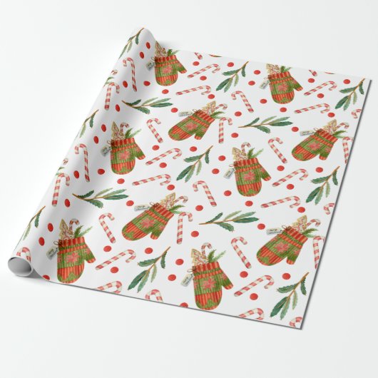Papier Cadeau Noël Mittens (Déroulé)