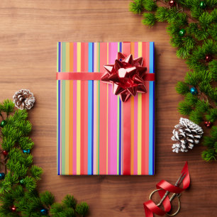 Papier Cadeau Noël Moderne Coloré Lumineux