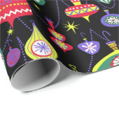 Papier Cadeau Noël moderne des années 1950 au milieu du siècle (Coin rond)