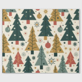 Papier Cadeau Noël Moderne du Milieu du Siècle (Plat)