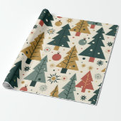 Papier Cadeau Noël Moderne du Milieu du Siècle (Déroulé)