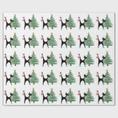Papier Cadeau Noël Moderne du Milieu du Siècle 1950 Chat Atomiqu (Plat)