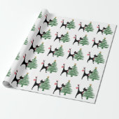 Papier Cadeau Noël Moderne du Milieu du Siècle 1950 Chat Atomiqu (Déroulé)