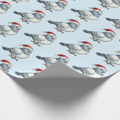 Papier Cadeau Noël moderne Pigeon Santa Claus (Coin)