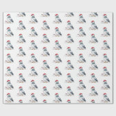 Papier Cadeau Noël moderne Pigeon Santa Claus (Plat)