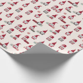Papier Cadeau Noël moderne Red Cute Père Noël Gnome (Coin)