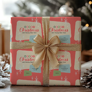 Papier Cadeau Noël moderne rétro du milieu du siècle