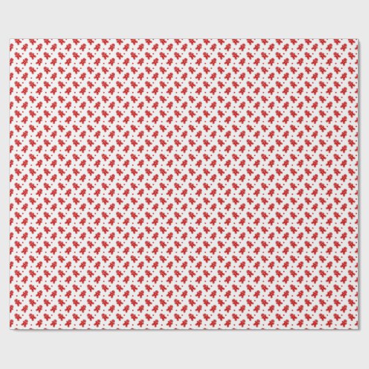 Papier Cadeau Noël moderne rouge Gingerman (Plat)