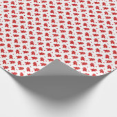 Papier Cadeau Noël moderne rouge Gingerman (Coin)