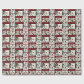 Papier Cadeau Noël moderne Rouge & Or 6 Collage photo (Plat)