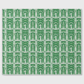 Papier Cadeau Noël moine vert (Plat)