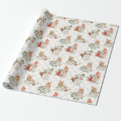 Papier Cadeau Noël motif confortable avec Chats & Fleurs (Déroulé)