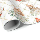 Papier Cadeau Noël motif confortable avec Chats & Fleurs (Coin rond)