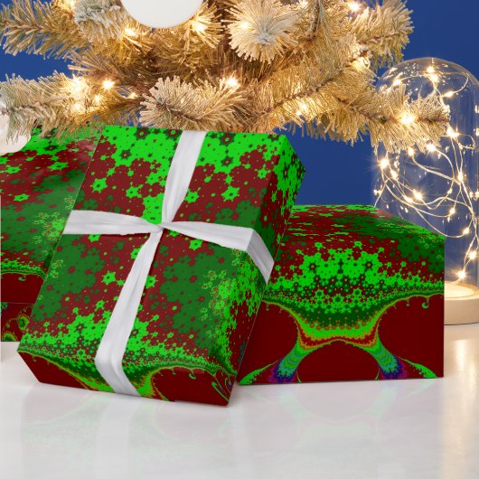 Papier Cadeau NOËL ~ Motif fragile Rouge vert ~ Enveloppement (Vacances)