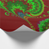Papier Cadeau NOËL ~ Motif fragile Rouge vert ~ Enveloppement (Coin)