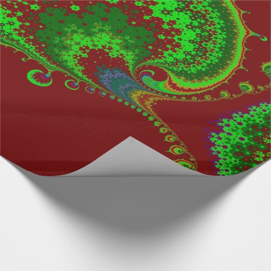 Papier Cadeau NOËL ~ Motif fragile Rouge vert ~ Enveloppement (Coin)