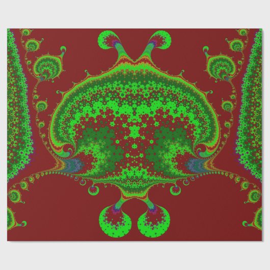 Papier Cadeau NOËL ~ Motif fragile Rouge vert ~ Enveloppement (Plat)