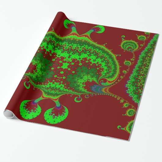 Papier Cadeau NOËL ~ Motif fragile Rouge vert ~ Enveloppement (Déroulé)