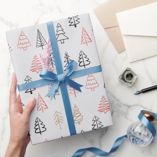 Papier Cadeau Noël Motif Pine Tree (Cadeaux)