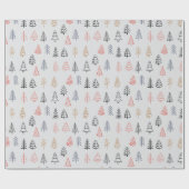 Papier Cadeau Noël Motif Pine Tree (Plat)
