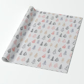 Papier Cadeau Noël Motif Pine Tree (Déroulé)