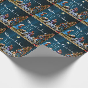 Papier Cadeau Noël Nativité avec citation