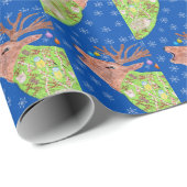 Papier Cadeau Noël Nature Cerf (Coin rond)