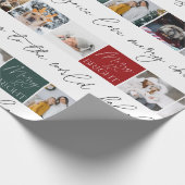 Papier Cadeau Noël neige 8 photos grille collage noir blanc (Coin)