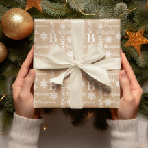 Noël Neige Nom répété Kraft personnalisé