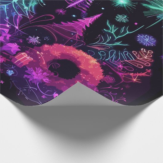 Papier Cadeau Noël néon (Coin)