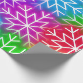 Papier Cadeau Noël Neon Snowflakes Motif coloré (Coin)