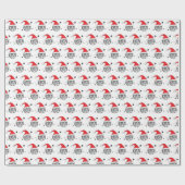 Papier Cadeau Noël Noël à Santa Hat Disco Ball (Plat)