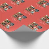 Papier Cadeau Noel Noël bold moderne 4 photo simple Holiday (Coin)