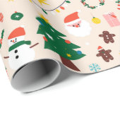 Papier Cadeau Noël Noel de Noël de Noël (Coin rond)